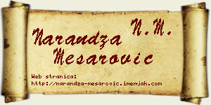 Narandža Mesarović vizit kartica